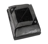 GUARD SHIELD Tarpaulin with Eyelets, Waterproof, 3 m x 5 m (9.8 ft x 16.4 ft), Grey, Silver/Black, Multifunctional Polyester Tarpaulin, 120 g/m² Fabric Tarpaulin, Protective Tarpaulin, All-purpose