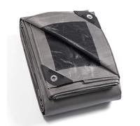 GUARD SHIELD Tarpaulin with Eyelets, Waterproof, 3m x 4m, Grey/Black, Fabric Cover 160g/m², Protective All-purpose Cover, Tear-Resistant, UV-Stabilized, Mold-Resistant