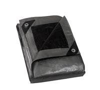 GUARD SHIELD Tarpaulin with Eyelets, Waterproof, 3m x 6m, Grey, Silver/Black, Multifunctional Polyester Tarpaulin, 120g/m² Fabric Tarpaulin, Protective Tarpaulin, All-purpose Tarpaulin, Tear-resistant
