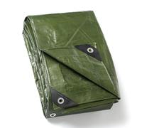 GUARD SHIELD Tarpaulin with Eyelets, Waterproof, 4 m x 6 m, Green, Multifunctional Polyester Tarpaulin, 120 g/m² Fabric Tarpaulin, Protective Tarpaulin, All-purpose Tarpaulin