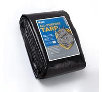 GUARD SHIELD Tarps Heavy Duty Waterproof 10x12 Feet Black Poly Tarp Cover Outdoor Thick UV Resistant Tarpaulin with Grommets 10mil