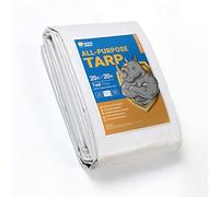 GUARD SHIELD White Tarp Waterproof 20x20 Feet Medium Duty All Purpose Poly Tarps Cover 7mil Thick