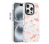 GuardCrew for iPhone 16 Pro Max Case, [Crashproof 11FT Military-Grade Drop Protection] [Anti-Yellowing&Anti-Peel Off] Slim Clear Shockproof TPU Bumper Phone Cover for iPhone 16 Pro Max-Cute Sharks