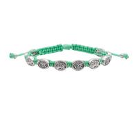 Guardian Angel and Saint Michael the Archangel Woven Bracelet | Silver-Tone Medals | Adjustable | Great Catholic Gift for First Holy Communion and Confirmation, M, Metal, no gemstone