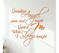 Guardian Angel Baby Guardian Angel Sleep Quote Wall Decals PVC Do not Damage the wall Surface 42x42.9cm Orange