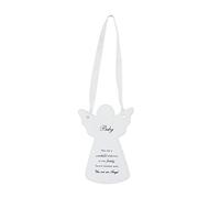 Guardian Angel Baby, Wall Hanging Ribbon, Meaningful Plaque Keepsake, for House Warming, Christmas, New Year-Ceramic, White, One Size 61281