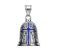 Guardian Angel Biker Bell, Motorcycle Lucky Pendant or Keychain