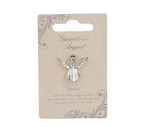 Guardian Angel Brooch for Sister, Angel Badge with Rhinestone for Women, Gift with Inspirational Message, Lapel Pins-Silver-One Size