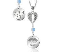 Guardian Angel Car Charm, Rear View Mirror Accessories, Christian Jewelry Hanging Ornament for Women, Teens, and Friends, Car Rear View Mirror Hanging Accessories(Psalm 91:11)