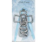 GUARDIAN ANGEL CROSS BLUE RIBBON