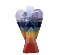 Guardian Angel Crystal 2'' inch 7 Chakra Hand Carved Crystal Gemstone Bonded Pocket Angel | Healing Crystals & Healing Stones | Lucky Angel Wings Ornament Home Decoration Gifts