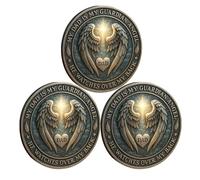 Guardian Angel Dad Coin, My Dad Is My Guardian Angel Memorial Coin, Keepsake Pocket Token Of Prayer & Divine Protection, Religious & Inspirational Gift (3PCS)