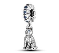 Guardian Angel Elephant Dream Catcher Frog Cat Star Evil Eye Charm Bead Pendant 925 Sterling Silver Compatible With Pandora Charm Moments Bracelet (Persian Cat Kitten Memorial)