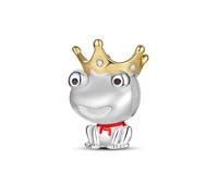 Guardian Angel Elephant Dream Catcher Frog Cat Star Evil Eye Charm Bead Pendant 925 Sterling Silver Compatible With Pandora Charm Moments Bracelet (Kiss A Frog Toad Prince King)