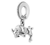 Guardian Angel Elephant Dream Catcher Frog Cat Star Evil Eye Charm Bead Pendant 925 Sterling Silver Compatible With Pandora Charm Moments Bracelet (Raging Bull Toro Taurus Wall Street)