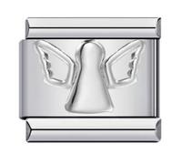 Guardian Angel Faith Mother Daughter Silver Italian 9mm Link Stainless Steel Bracelet Charm Compatible With Nomination 9mm Bracelet
