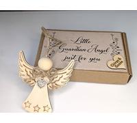 Guardian Angel Gift Box with 8cm Wooden Angel Ornament, Enviromentally Friendly Gift, No Plastic, Thinking of you gift, Get Well, Good Luck