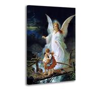 Guardian Angel Mother Watching The Children of God Poster Decorative Painting Canvas Wall Posters And Art Picture Print Modern Family Bedroom Decor Posters 16x24inch(40x60cm)