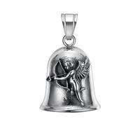 Guardian Angel Motorcycle Biker Bell, Lucky Pendant or Keychain