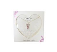 Guardian Angel October Birthstone Necklace With Gem Stone Sentimental Gift Idea
