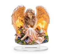 Guardian Angel Ornament, 2D Flat Angel Desktop Decoration with Plane Angel Wings, Memorial Acrylic Figurine for Bedroom, Living Room and Garden, Guardian Angel Gifts for Women and Girls