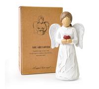 Guardian Angel Statue, Healing Angels Figurines for Women, Holding Heart