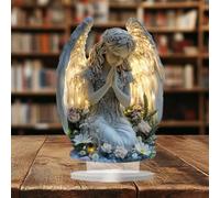 Guardian Angel Table Sign - Acrylic Christmas Decoration, Holy Family Statue, Praying Pose Figurines for Home and Church, Christian Holiday Decor