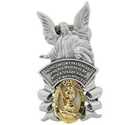 Guardian Angel Visor Clip Saint Christopher Medal for Car, Bless Driving Safety Religious Gift for Parent, Family, Friend, Driver