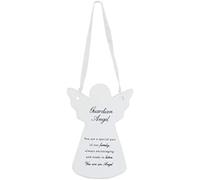 Guardian Angel, Wall Hanging Ribbon, Meaningful Plaque Keepsake, for House Warming, Christmas, New Year-Ceramic, White, One Size, 61285