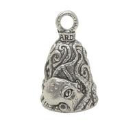 Guardian Bell Animals Good Luck Bell w/Keyring & Black Velvet Gift Bag | Motorcycle Bell | Lead-Free Pewter | Made in USA, Kraken, 1.75", Modern