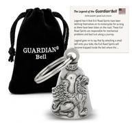 Guardian Bell Animals Good Luck Bell w/Keyring & Black Velvet Gift Bag | Motorcycle Bell | Lead-Free Pewter | Made in USA, Griffin, 1.75