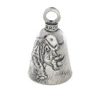 Guardian Bell Animals Good Luck Bell w/Keyring & Black Velvet Gift Bag | Motorcycle Bell | Lead-Free Pewter | Made in USA, Rhino, 1.75"