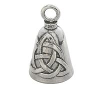 Guardian Bell Celtic Good Luck Bell w/Keyring & Black Velvet Gift Bag | Motorcycle Bell | Lead-Free Pewter | Made in USA, Silver