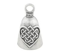 Guardian Bell Celtic Good Luck Bell w/Keyring & Black Velvet Gift Bag | Motorcycle Bell | Lead-Free Pewter | Made in USA, Celtic Heart, 1.75"