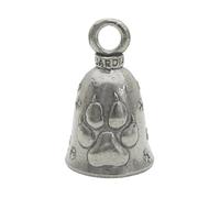 Guardian Bell Dog Good Luck Bell w/Keyring & Black Velvet Gift Bag | Motorcycle Bell | Lead-Free Pewter | Made in USA, Dog Paw, 1.75"