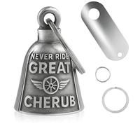 Guardian Bell for Motorbikes,Motorcycle Good Luck Charm & Protection Bell with Keychain Ring,Engraved Metal Biker Bell for Harley, Cruiser, Chopper,Gift for Bikers