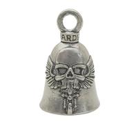Guardian Bell Ghost Rider Good Luck Bell w/Keyring & Black Velvet Gift Bag | Motorcycle Bell | Lead-Free Pewter | Good Luck Gift | Made in USA