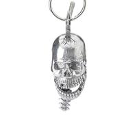 Guardian Bell Skull Bones Good Luck Bell w/Keyring & Black Velvet Gift Bag | Motorcycle Bell | Lead-Free Pewter | Made in USA, 1.75", Pewter, No gemstone