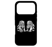 Guardian Lion Dogs Duo Line Art Fierce Temple Protectors Case for iPhone 17 Pro