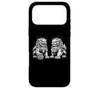 Guardian Lion Dogs Duo Line Art Fierce Temple Protectors Case for iPhone 17 Pro Max