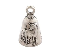 Guardian Mythical Unicorn Motorcycle Biker Luck Gremlin Riding Bell or Key Ring