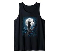Guardian of Moon Celestial Cat Moon Mystical Night Artwork Tank Top