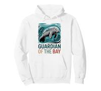 Guardian of the Bay, Cute Fun Manatee, Ocean Conservation Pullover Hoodie