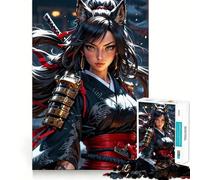 Guardian of The Blade︰ Fierce Samurai Fox Jigsaw Puzzle 1000 Piece for Teenagers Memory Build Vivid Color Playful Challenge Great Gift (50x75cm)