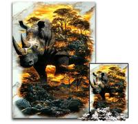 Guardian of The Savanna 1000 Pieces Puzzles for Adults Wooden Jigsaw Perfect for Family Fun on Christmas Thanksgiving Birthdays Easter 1000 PCS(75x50cm)