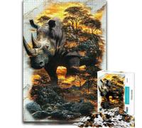 Guardian of The Savanna Jigsaw 1000pcs (70x50cm) for Adults | A colour-printed paper puzzle on quiet evenings for steady concentration.
