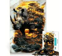 Guardian of The Savanna Jigsaw for Teenagers1000 Pieces Brain Skill True Detail Pattern Assemble Christmas Idea (50x75cm)