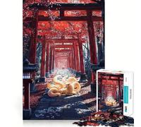 Guardian of The Thousand Torii Jigsaw Puzzle for Adults 1000 Pieces Cognitive Train Clear Tone Pattern Assemble Birthday Art Gift (38x26cm)