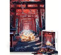 Guardian of The Thousand Torii Jigsaw Puzzle for Adults 1000 Pieces Cognitive Train Clear Tone Pattern Assemble Birthday Art Gift (38x26cm)
