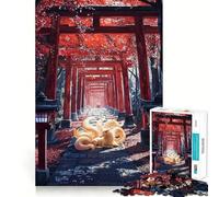 Guardian of The Thousand Torii Puzzles for Adults 1000 Puzzles Cognitive Boost Thick Material Family Bond Christmas Surprise (38x52cm)